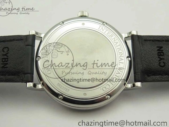 MIROTIME 0203 Supportive Portofino Automatic SS AF 1:1 Best Edition White Dial on Black Croco Leather Strap A 7184